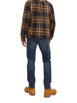 Jean Mike en coton indigo uni coupe regular fit avec des poches plaquées