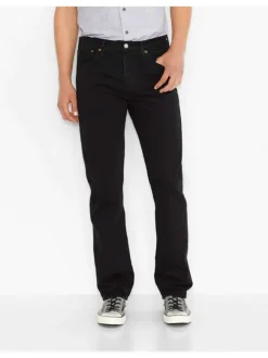 Jean 501 noir en coton avec une coupe regular et des passants