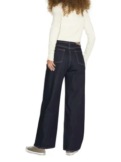 Jean noir en coton biologique coupe évasée et large