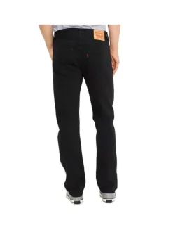Jean 501 noir en coton uni avec une coupe droite et passants pour ceinture