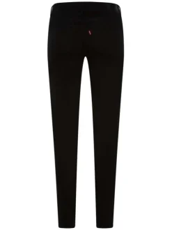 Jean 711 noir uni avec une coupe skinny une taille ajustée et 4 poches