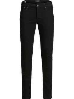 Jean noir uni style 5 poches avec une coupe slim stretch