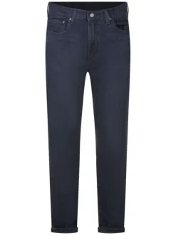 Jean 502 nuit uni avec une coupe regular fit, 5 poches et patch