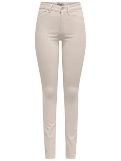 Jean Onlblush Mid Skinny Col Pant en coton écru uni coupe skinny