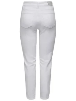 Jean Onlemily Stretch Hw Str Ank en coton blanc uni coupe regular fit