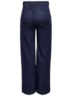 Jean Onlvicky Hw Wide Leg Dnm Az9 en coton brut uni coupe regular fit
