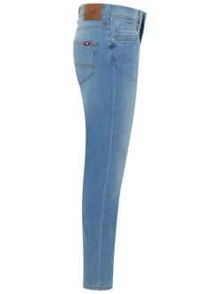 Jean Oregon en coton mélangé stone uni slim avec poches plaquées arrière L32