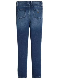 Jean 5 poches bleu à motifs étoiles en coton et coupe skinny