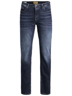 Jean 5 poches Clark en coton indigo délavé avec une coupe droite