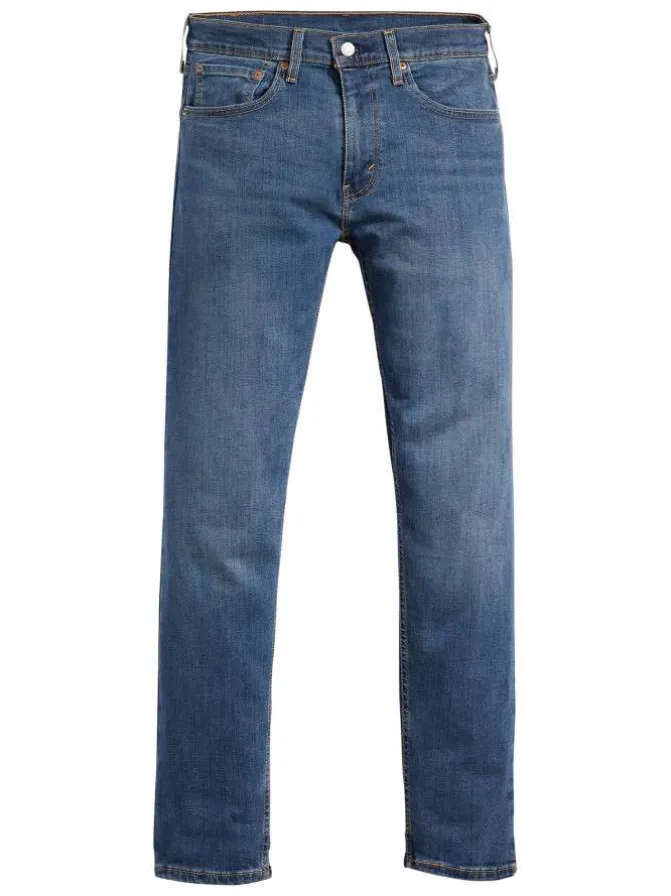 Jean 5 poches 502 en coton mélangé bleu avec surpiqûres orange et coupe droite