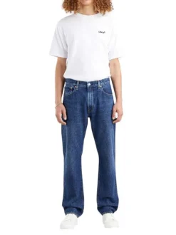 Jean 5 poches vintage 551Z Authentic Straight en coton et chanvre indigo uni à coupe regular fit