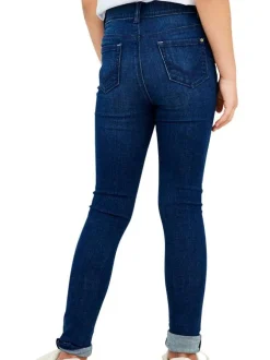 Jean Polly en coton mélangé indigo avec une coupe skinny et une taille élastiquée