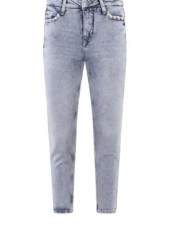 Jean pour femme stone 7/8 éme effet délavé en coton coupe slim NOEMY