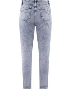 Jean pour femme stone 7/8 éme effet délavé en coton coupe slim NOEMY