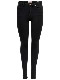 Jean Power en coton mélangé noir effet délavé avec une coupe skinny