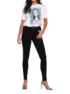 Jean Power en coton mélangé noir effet délavé avec une coupe skinny