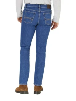 Jean Ranger en coton stone uni slim fit avec le nom de la marque sur un patch
