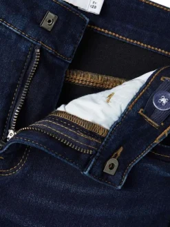 Jean regular fit Rose en matières recyclées brut effet usé à surpiqures contrastées