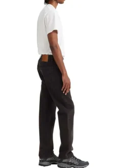 Jean 555® Relaxed Straight en coton noir uni pourvu d'une coupe droite