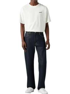 Jean 555 Relaxed Straight en coton nuit effet délavé avec une coupe droite