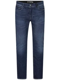 Jean Rope Reg en coton bleu foncé uni avec une coupe droite