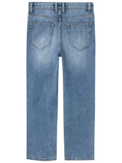 Jean Ryan en coton mélangé bleu uni avec une coupe regular fit