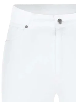 Jean 90'S blanc en coton uni coupe bootcut à 5 poches