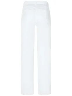 Jean 90'S blanc en coton uni coupe bootcut à 5 poches