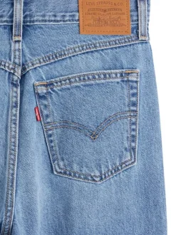Jean 80S en coton stone uni coupe mom