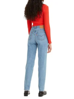 Jean 80S en coton stone uni coupe mom