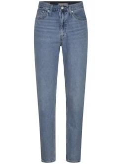 Jean 80S en coton stone uni coupe mom