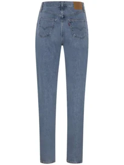 Jean 80S en coton stone uni coupe mom