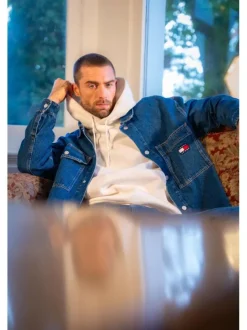 Jean Skater Carpenter en coton mélangé bleu uni avec une coupe droite