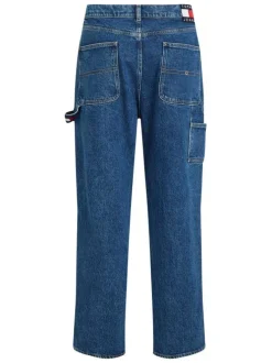 Jean Skater Carpenter en coton mélangé bleu uni avec une coupe droite