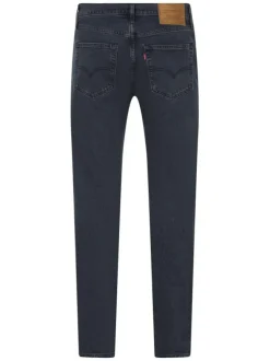 Jean slim en coton nuit uni avec une coupe slim et une taille intermédiaire