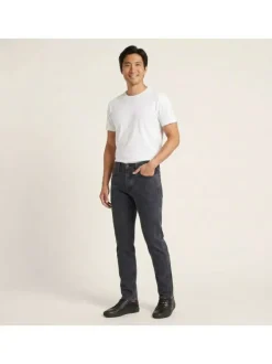Jean slim en coton nuit uni avec une coupe slim et une taille intermédiaire