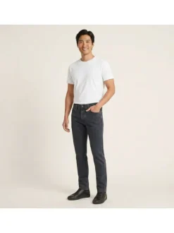 Jean slim en coton nuit uni avec une coupe slim et une taille intermédiaire