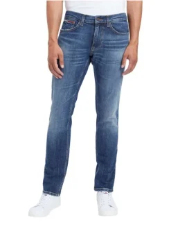 Jean slim 5 poches Scanton en partie en coton stretch indigo délavé blanc