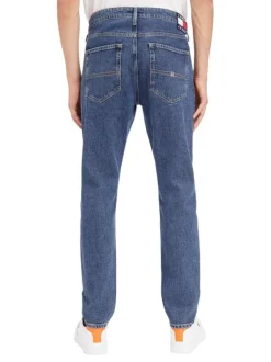 Jean slim 5 poches Scanton en partie en coton stretch recyclé bleu uni