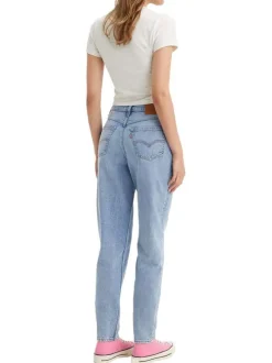 Jean '80s Mom Jeans bleu stone uni à coupe tapered et à taille haute