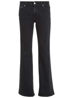 Jean Sophie en coton mélangé noir effet délavé avec une coupe bootcut
