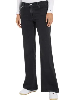 Jean Sophie en coton mélangé noir effet délavé avec une coupe bootcut