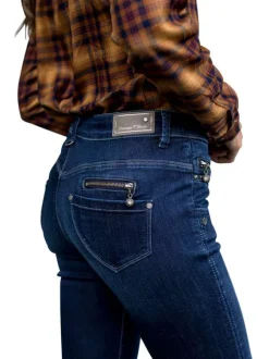 Jeans taille haute bleu