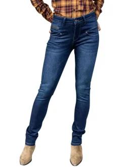 Jeans taille haute bleu