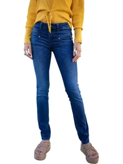 Jeans taille haute bleu