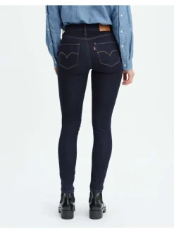 Jeans taille haute bleu