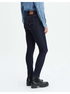 Jeans taille haute bleu