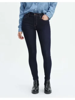 Jeans taille haute bleu