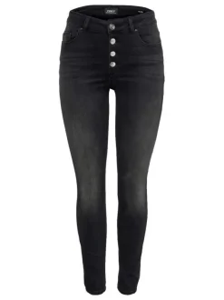 Jeans taille haute gris