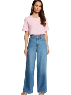 Jean stone uni avec une coupe bootcut et de multiples poches